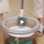 Mop rotondo per la pulizia dei pavimenti con secchio per l’acqua – video