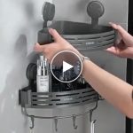 Mensola angolare per bagno (2 pezzi) – senza foratura – video
