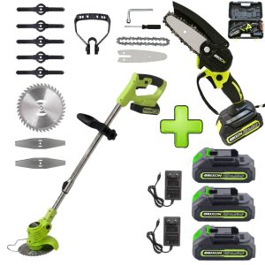 Brixon AKU Decespugliatore + Sega + 3x batterie (2Ah)