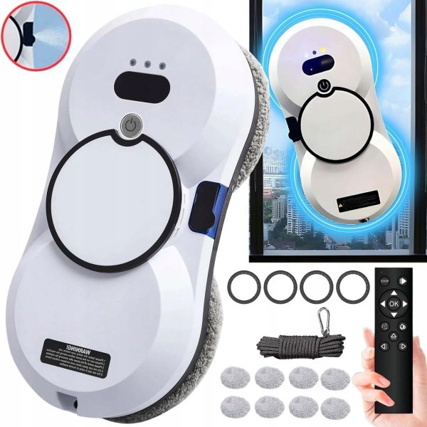 Pulitore robotico per finestre con spruzzatura automatica dell’acqua 3 in 1 – intelligente, telecomandato
