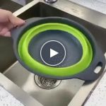 Pratica ciotola pieghevole in silicone con colino 2 in 1 (2 pezzi) – video