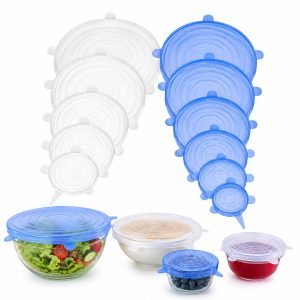 Tappi in silicone per la cucina (6 pezzi blu, 6 pezzi bianchi)